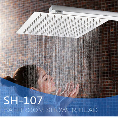 中国 超薄いステンレス鋼のシャワー・ヘッド、調節可能な正方形の降雨量のシャワー・ヘッドの角度 サプライヤー