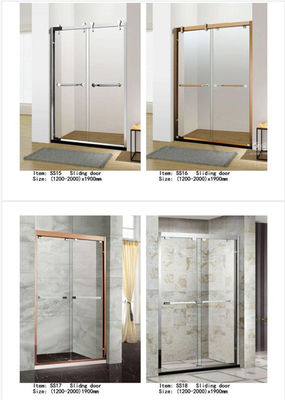 中国 ポリ塩化ビニールの防水ストリップとの2つのパネルのスライド ガラスのシャワーのドアのガラス厚さ6mm サプライヤー